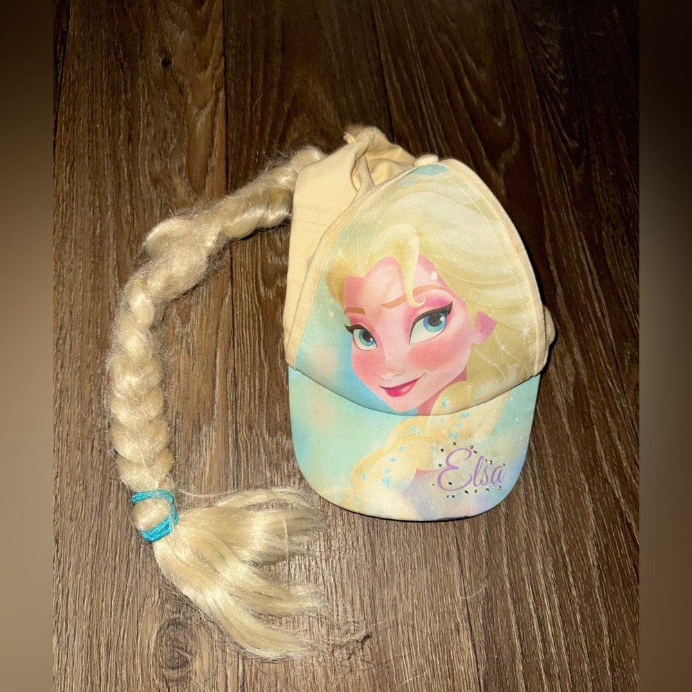 Disney Kids Frozen Elsa Ponytail Braid Hat